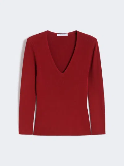 Max Mara Pull En Fil De Viscose Mélangée In Red
