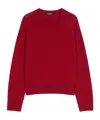 Max Mara Wool Sweater With Branded Patch Detail In Red