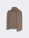 Max Mara Pull En Laine De Yack Avec Écharpe In Brown