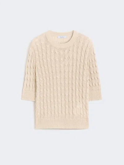 Max Mara Pull En Lin À Torsades In Neutral