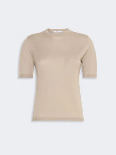 Max Mara Pull En Maille Jersey En Cachemire Et Soie In Brown