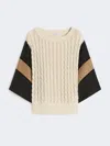 Max Mara Pull Large En Fil De Lin In Neutral