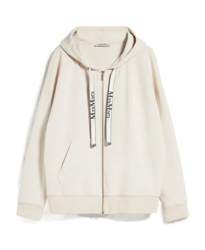 Max Mara Pull Rope Hooded Sweater In Neutral