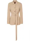 Max Mara Jacket Belted Patch Pockets In Albino
