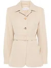 Max Mara Jacket Belted Patch Pockets In Neutrals