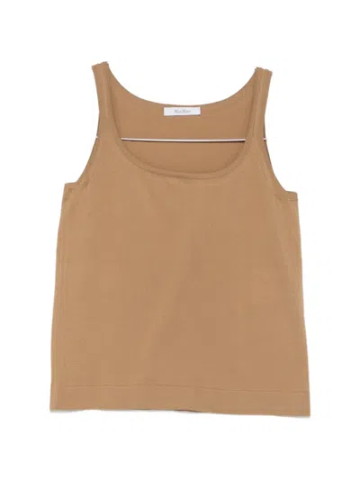 Max Mara Pumano Scoop-neck Tank Top In Brown
