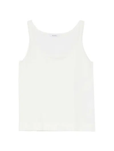 Max Mara Pumano Tank Top With Wide Neckline In White