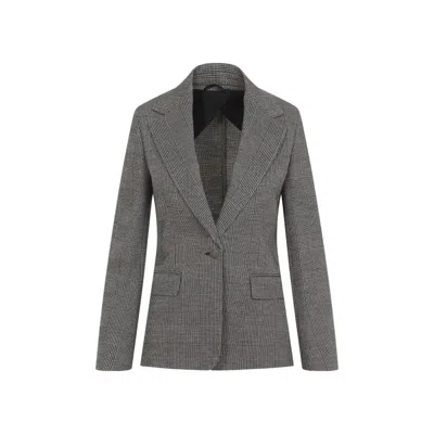 MAX MARA MAX MARA PUMICE GREY WOOL MUSCHIO PRINCE WALES JACKET