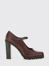 Max Mara Mary Janes In Leather In Burgundy