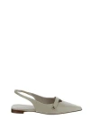 Max Mara Pointed-toe Slingback Flat Shoes In Beige
