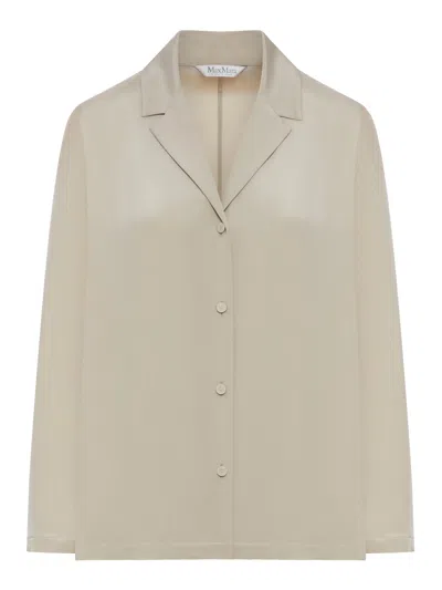 Max Mara Pure Aedo Silk Shirt In Nude