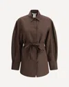 Max Mara Pure Linen And Silk Blend Jacket In Brown