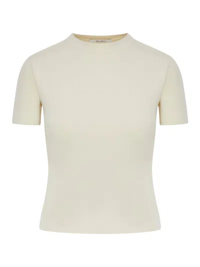 Max Mara Pure Basic Knit T-shirt In Nude & Neutrals