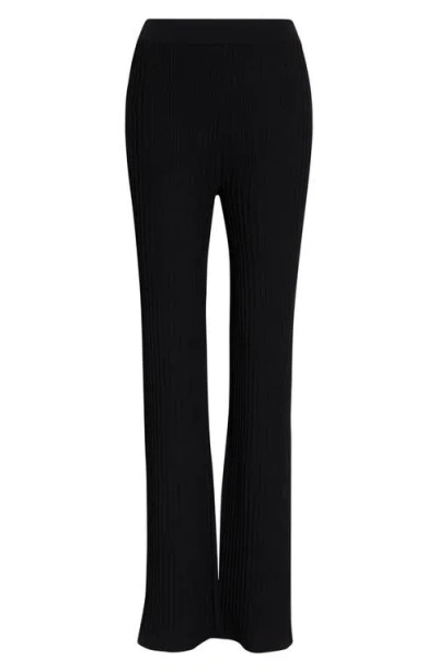 Max Mara Pure Bello Rib Kick Flare Pants In Black