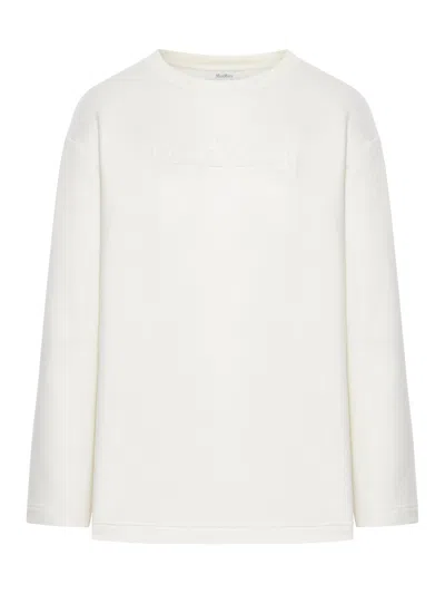 Max Mara Pure Berma Sweatshirt In White
