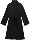 Max Mara Pure Black Virgin Wool Coat In Black
