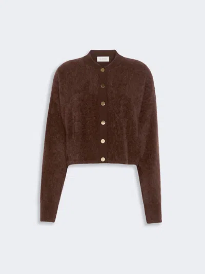 Max Mara Pure Cashmere Bomber Jacket In Chocolate