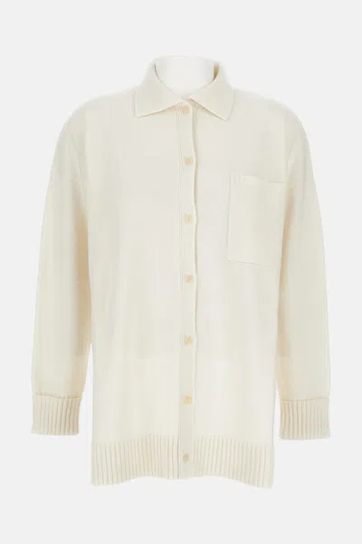 Max Mara Pure Cashmere Shirt In White