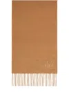 Max Mara Monogram Embroidered Cashmere Stole In Brown