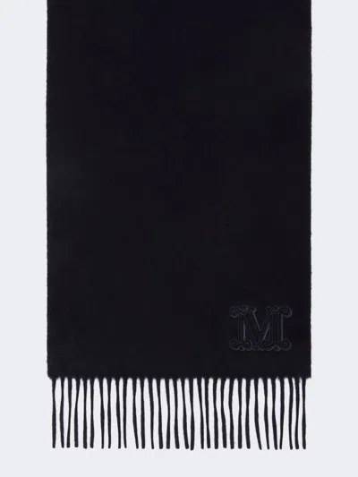 Max Mara Pure Cashmere Stole With Monogram Detail In Brown