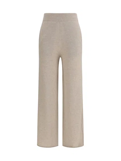 Max Mara Pure Cashmere Trousers In Brown