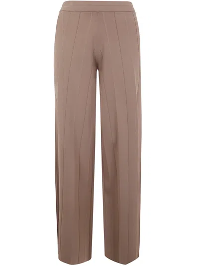 Max Mara Pure Classic "lama" Trousers In Brown