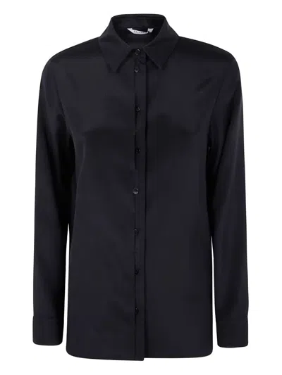 Max Mara Pure Classic Silky Shirt "avion" In Black
