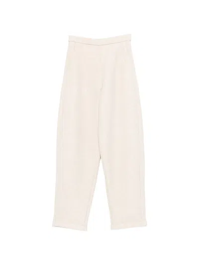 Max Mara Pure Cotton Jersey Trousers In Beige