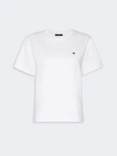 Max Mara Pure Cotton Jersey T-shirt In White