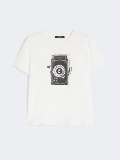 Max Mara Pure Cotton T-shirt In White