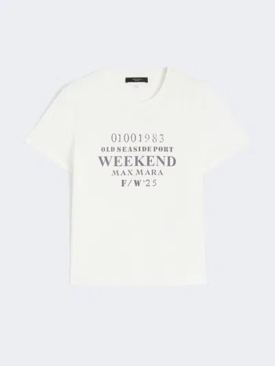 Max Mara Pure Cotton T-shirt In White