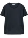Max Mara Pure Cotton T-shirt With Classic Crew Neckline In Black