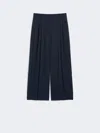 Max Mara Stretch Wool Trousers In Blue