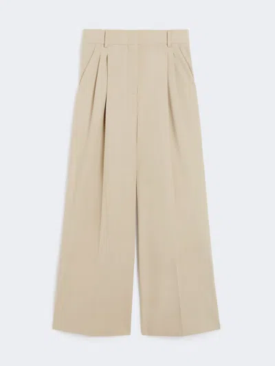 Max Mara Pure Cotton Trousers In Neutral
