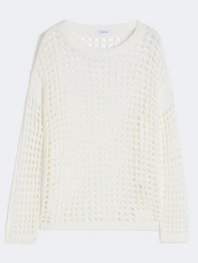 Max Mara Pure Cotton Webbing Jumper With Straight Cut And Low-set Sleeves In Neutral
