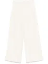 Max Mara Pure Cotton Blend Wide-leg Trousers In White