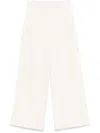 Max Mara Pure Cotton Blend Wide-leg Trousers In White
