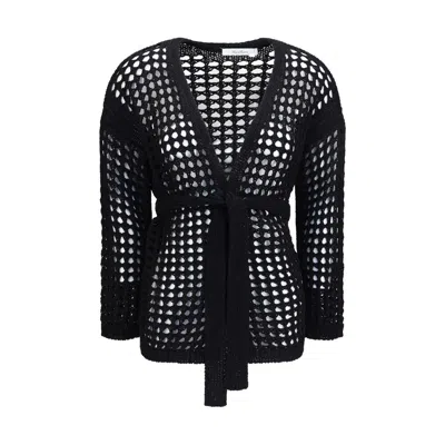 Max Mara Pure Cotton Women's Cardigan In Black