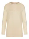Max Mara Pure Crewneck Cotton Sweatshirt In Gray