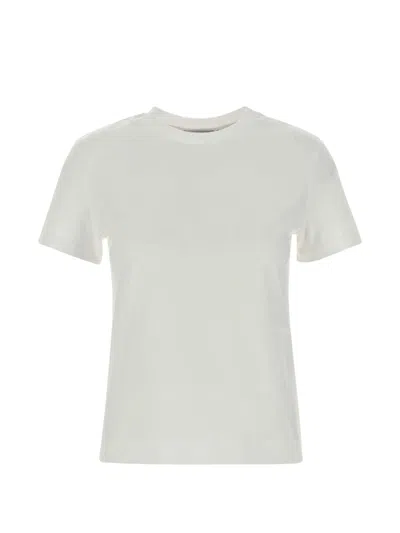 Max Mara Pure Crew-neck Short Sleeve Cotton T-shirt For Women In White