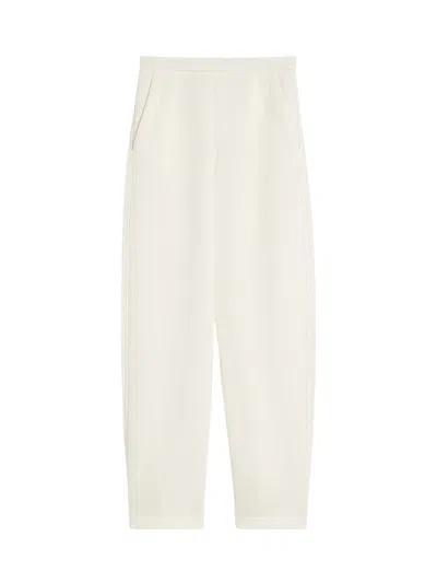 Max Mara Pure Dente Wide-leg Cotton-blend Trousers In Ivory