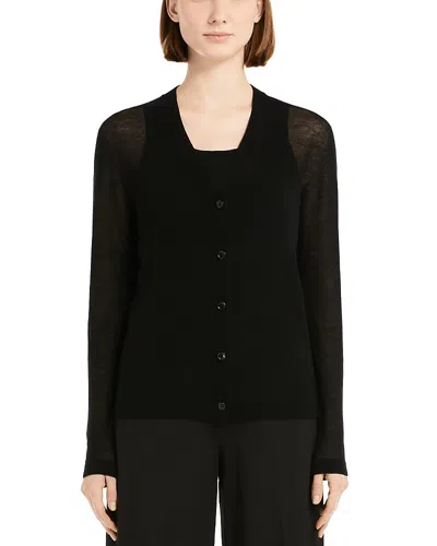 Max Mara Pure Derrick Wool Cardigan In Black