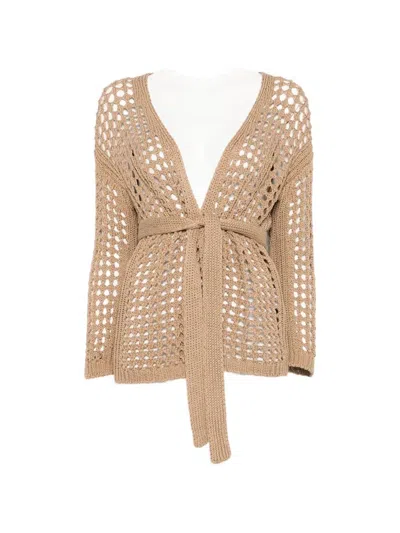 Max Mara Pure Gelo Cardigan In Nude