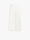 Max Mara Pure Cotton Blend Wide-leg Trousers In White