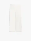 Max Mara Pure Cotton Blend Wide-leg Trousers In White