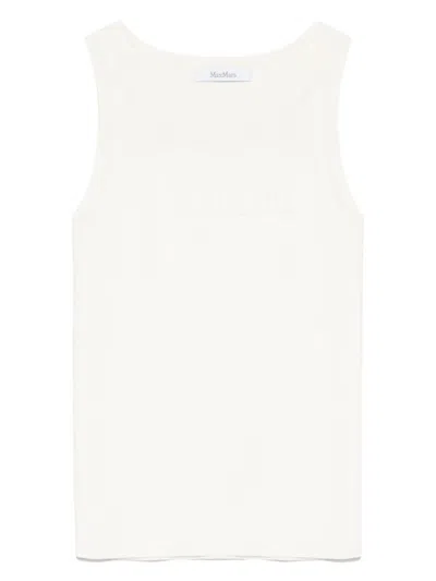 Max Mara Pure Knitted Tank Top In Beige