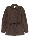 Max Mara Pure Linen And Silk Blend Jacket In Brown