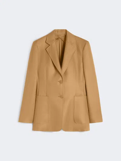 Max Mara Pure Linen Blazer In Brown