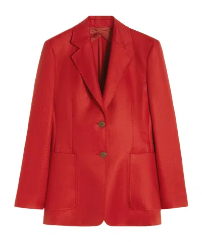 Max Mara Single-breasyed Blazer In Red