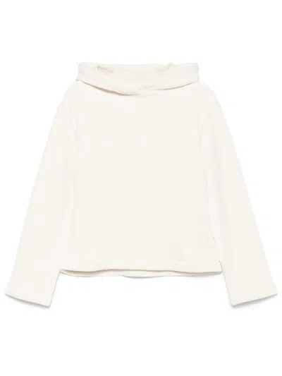 Max Mara Pure Logo Cotton Hoodie In White